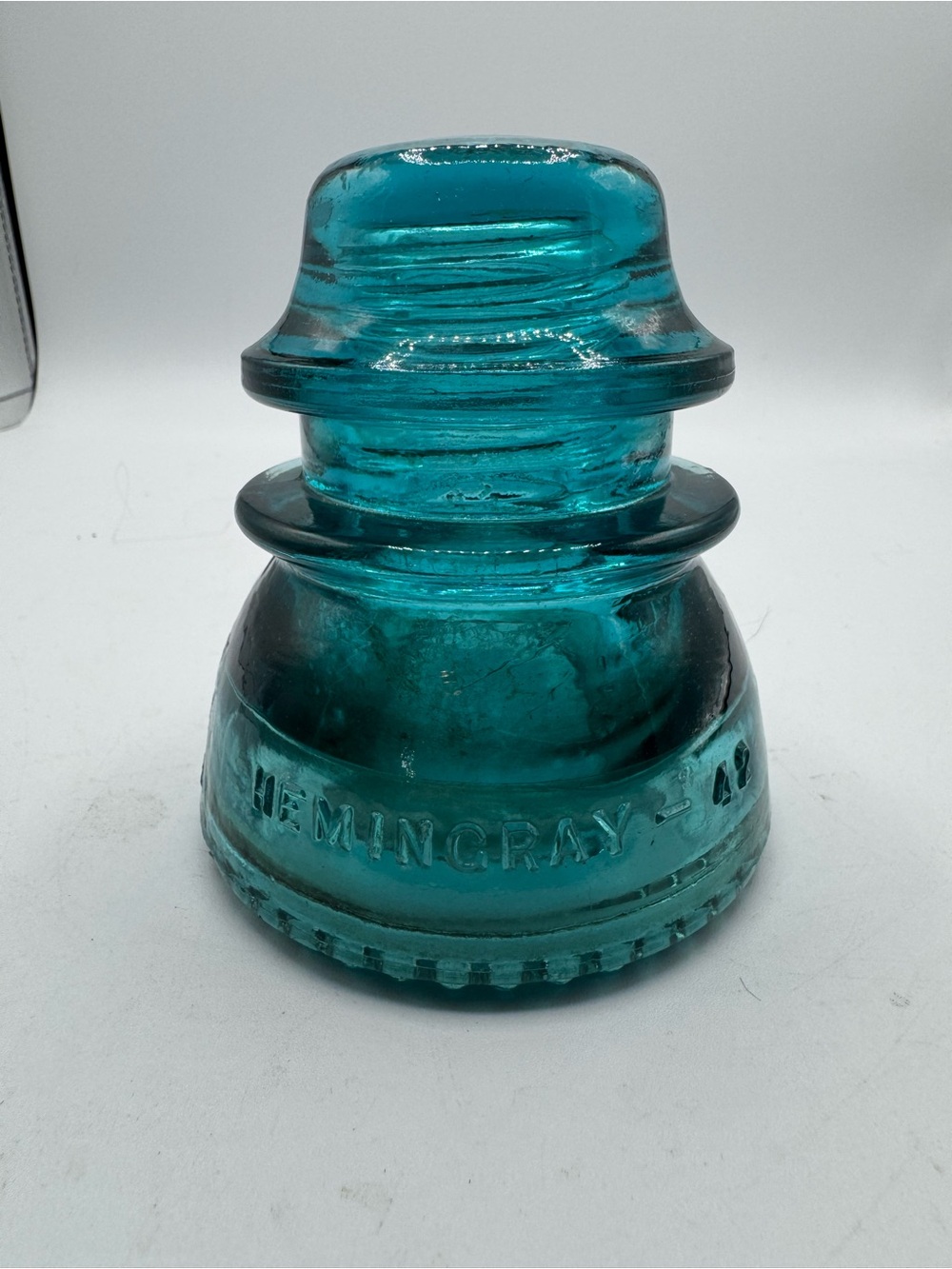 Antique Vintage Hemingray No 42 Predrilled Glass Insulator DIY Light Lamp
